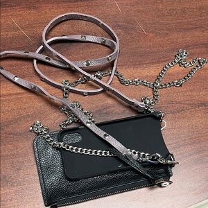 BANDOLIER Black and Purple Chain Strap Women Bag